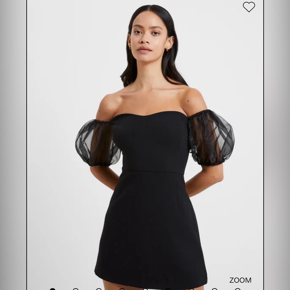 French connection whisper organza puff sleeve dress size 2 - Picture 3 of 3